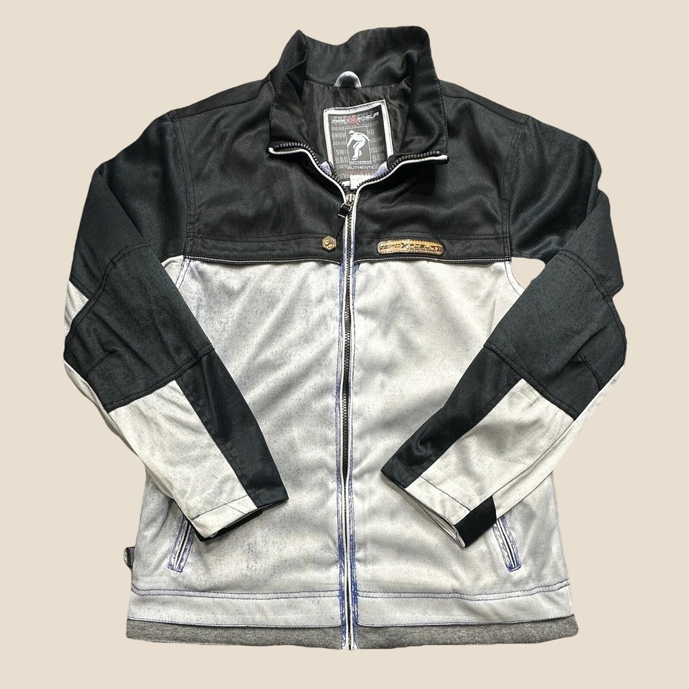 ZeroXposur Jacket Boys L 14/16 Element Protector Black White Full Zip Activewear
